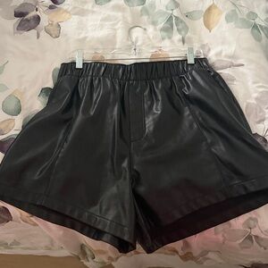 Abercrombie & Fitch Black Faux Leather Shorts